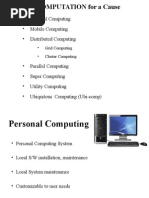 Personal Computing - Mobile Computing - Distributed Computing