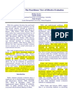 evaluation in use the practitioner view of effective evaluation