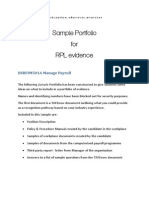 Sample Portfolio As RPL Evidence