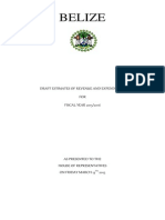 Belize Budget: Draft Estimates of Revenue and Expenditure For FY 2015-16