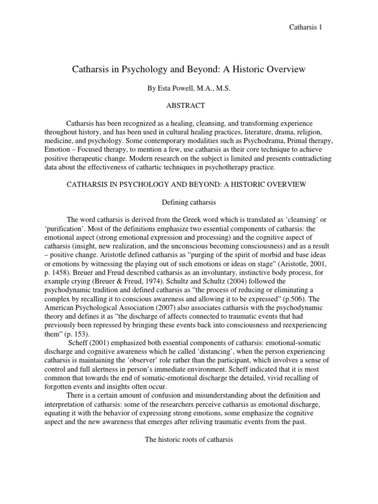 Catharsis | Psychotherapy | Emotions