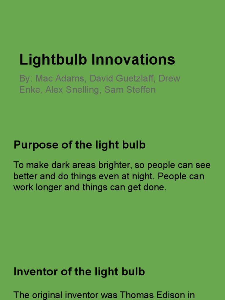 Light Bulb Innovations and Impact | PDF | Incandescent Light Bulb ...