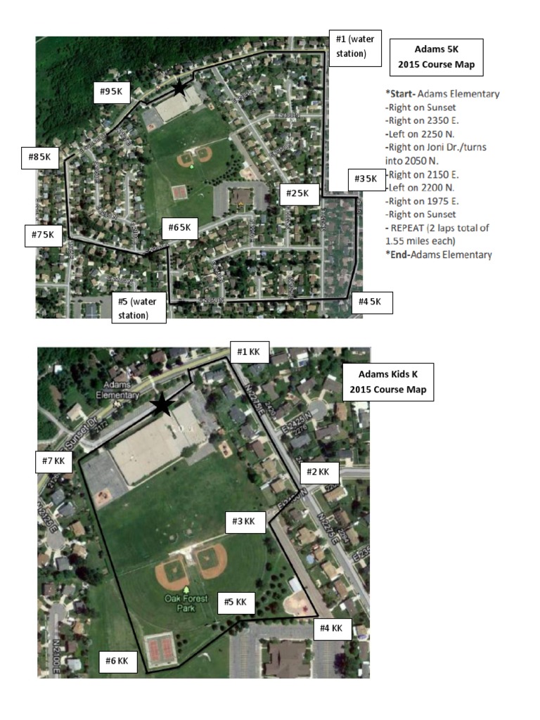 Adams Kids 5K Course Map 2015 | PDF | Cooking, Food & Wine