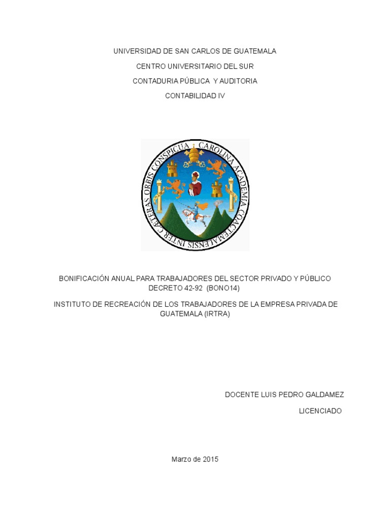 IRTRA y Bono 14 en Guatemala: Guía 2023 | PDF | Derecho laboral | Salario