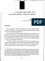 Discussões Conceituais Sobre Política Social Como Política Pública e Direitos de Cidadania