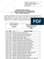 Convocados en La Semana Del 1 Al 6 de Febrero.