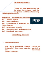 Store Management & Inventory Control - Prof. Ganguly