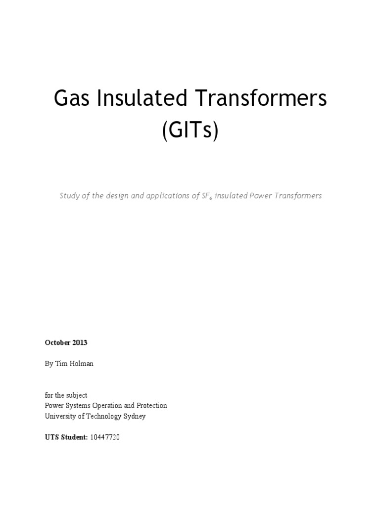 Gas Insulated Transformer Overview | PDF
