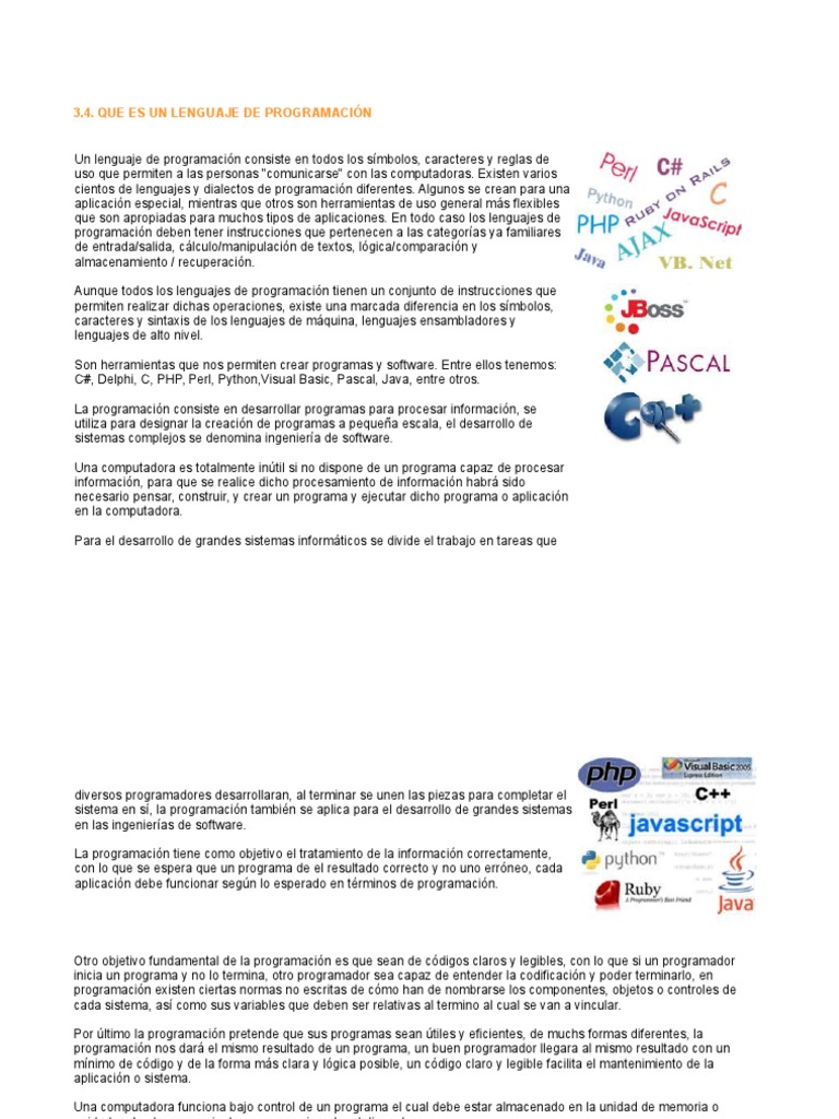 Lenguajes de Programación y su Uso | PDF | Lenguaje de programación ...