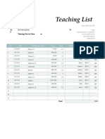 Teaching List
