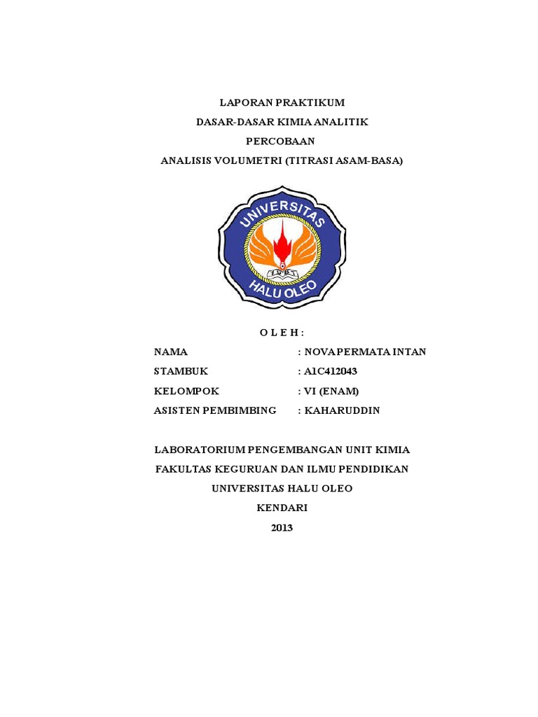 Laporan Titrasi Asam Basa