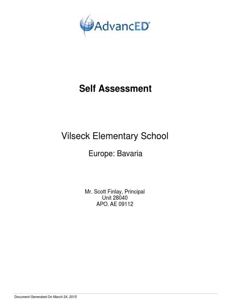 Self Assessment 3-24-2015 | PDF | Educational Assessment | Teachers