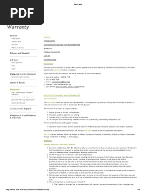 Acer Warranty