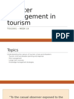 Week 19 Disaster Management in Tourism