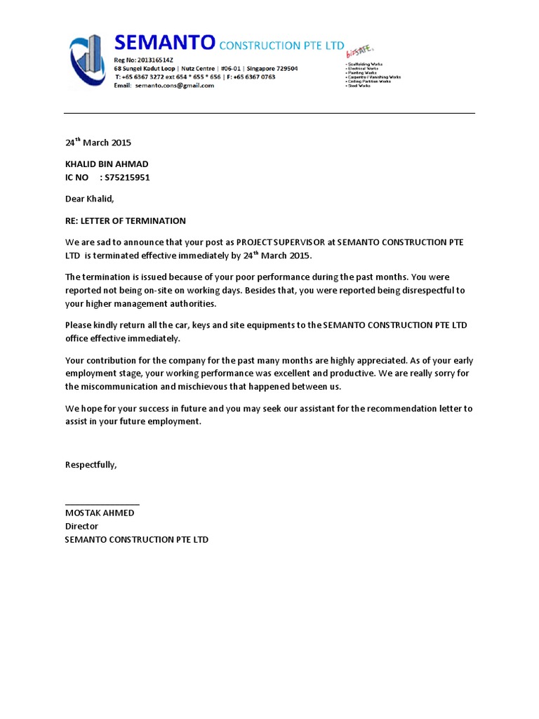 Termination Letter