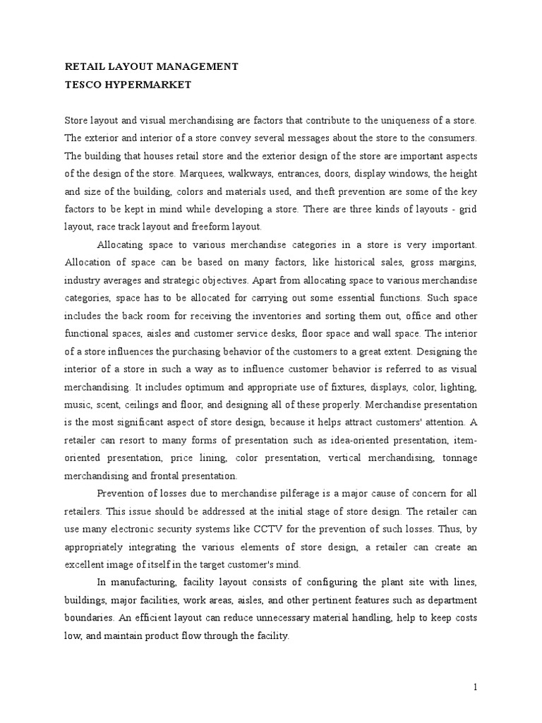 Tesco Store Layout and Design Strategies | PDF | Supermarket | Tesco