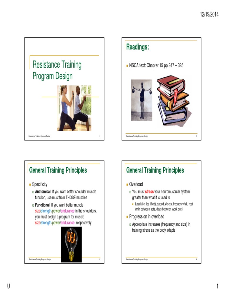 Designing an Effective Resistance Training Program PDF Strength