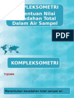 Penentuan Nilai Kesadahan Total Air Sampel Dengan Metode Kompleksometri