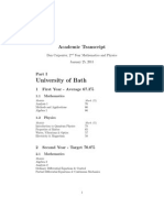 University of Bath: Academic Transcript