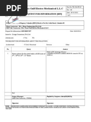 Sample RFI