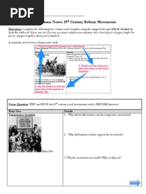 reform two column notes