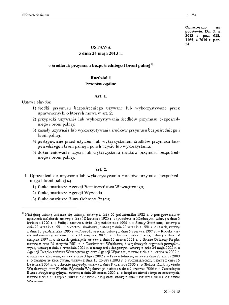 Ustawa O śpb I Broni Palnej