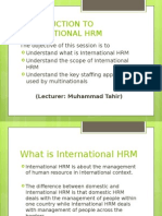 Intro To International HRM