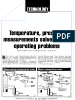 Temperature, Pressure Measurements Solve Column Operating Problems