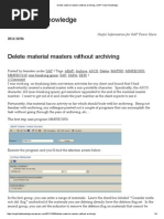 Delete Material Masters Without Archiving - SAP Tribal Knowledge