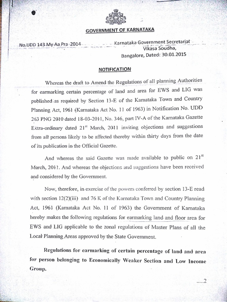 UDD Rule On EWS Housing | PDF