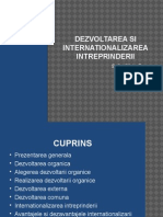 Dezvoltarea Si Internationalizarea Intreprinderii