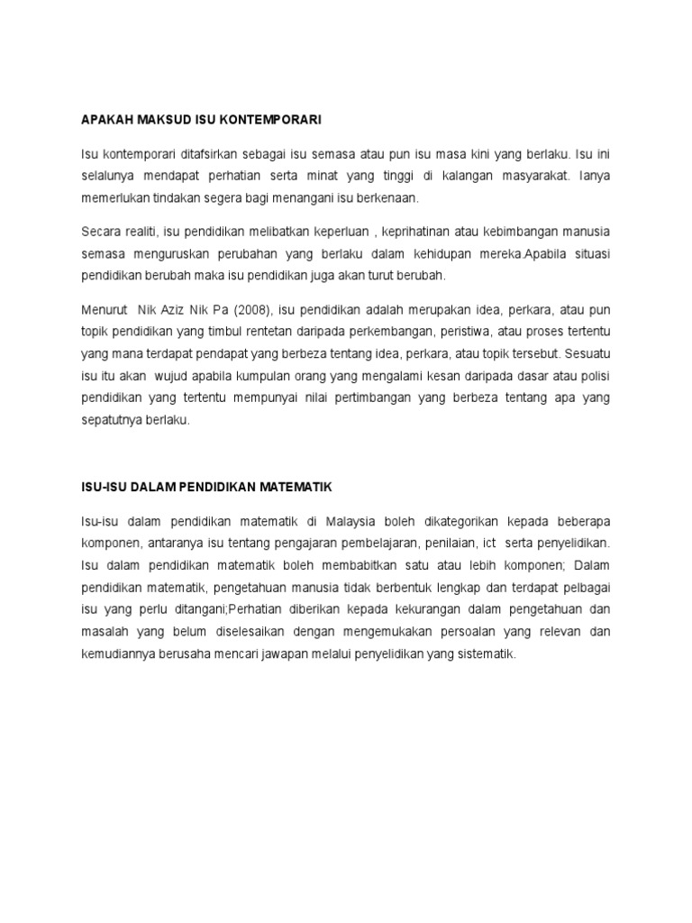 Apakah Maksud Isu Kontemporari 2 PDF