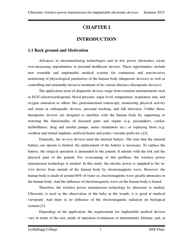Ultrasonic Wireless Power Transmission For Medical Implantable Devices PDF Energy Harvesting