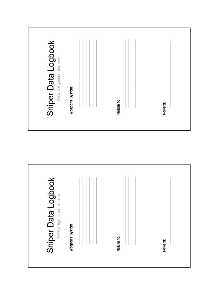 Sniper Logbook and Data Summary | PDF | Minute And Second Of Arc ...