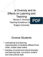 Cultural Diversity and Its Effects On Learning and Teaching