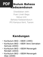 Perkembangan Kurikulum Bahasa Kadazandusun