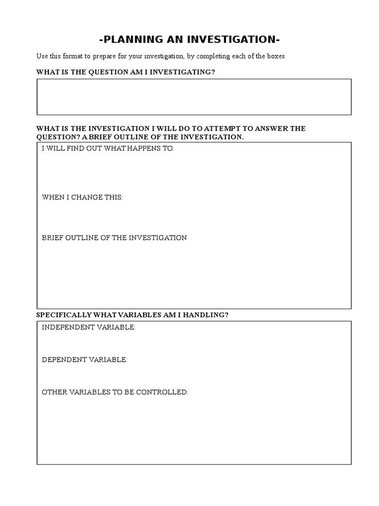 Investigation Planning Guide | PDF