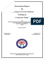 Dissertation Report "Importance of Cross Cultural Training in Corporate Today"
