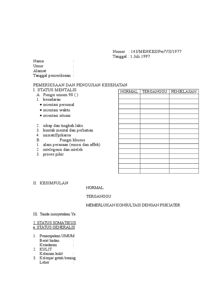 Format Medical Check Up PDF