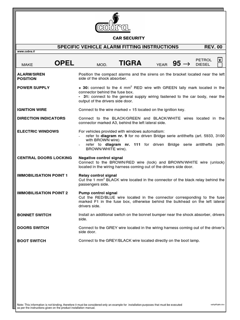Opel Tigra 1995 | Trunk (Car) | Electrical Connector