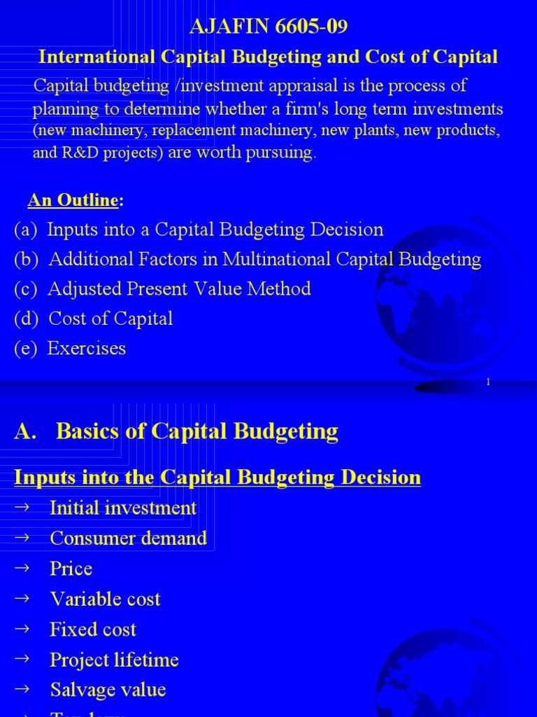 International Capital Budgeting and Cost of Capital | PDF | Cost Of ...
