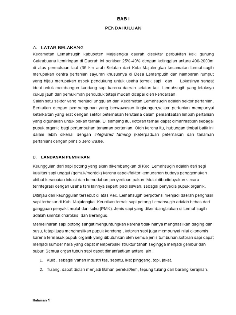 Proposal Penggemukan Sapi Potong