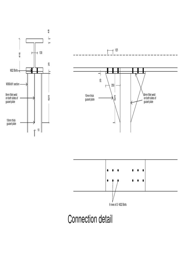 Gusset Plate Connection Details | PDF | Technology & Engineering