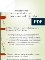 Critérios Mínimos Recomendados para o Processamento de Artigos PDF