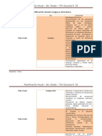 Planificación Anual Lengua y Literatura