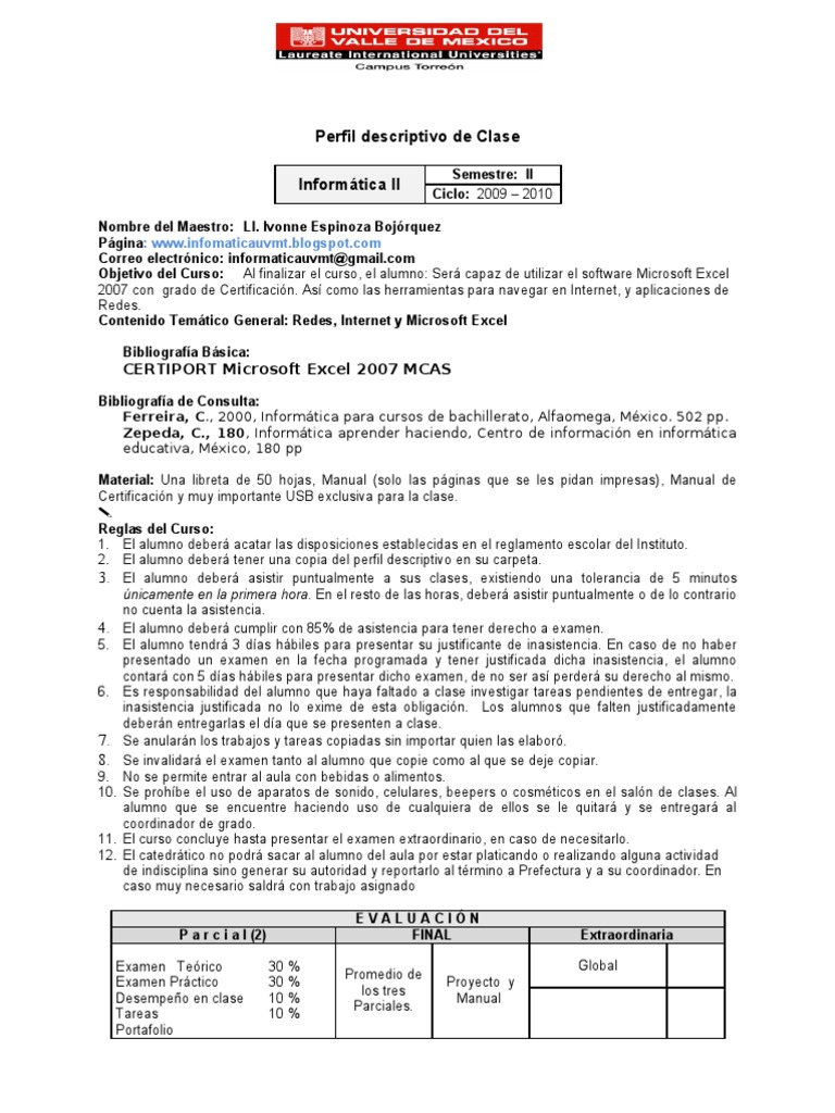 Perfil Informática II | PDF