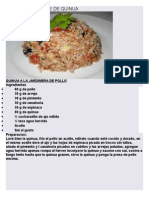 Recetas Texto Instructivo de Valor Nutritivo de La Quinua