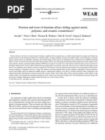 Friction and Wear of Titanium Alloys Sliding Against Metal, Polymer, And Ceramic Counterfaces