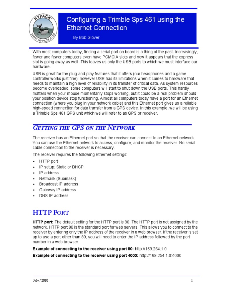 Configure Your Trimble SPS 461 | PDF | Port (Computer Networking) | Ip ...