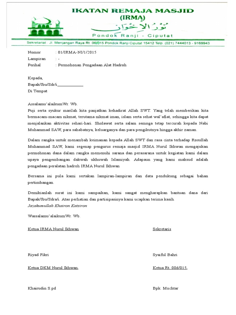 Proposal Pengadaan Alat Hadroh Doc